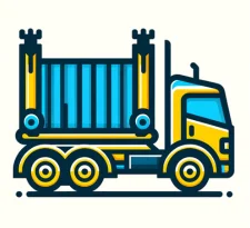 Container Abladen per Seitenlader Container Abladen per Seitenlader